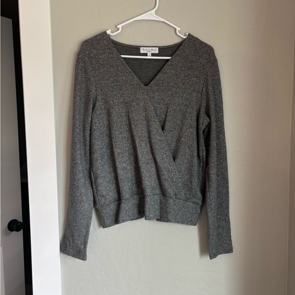 Michael Stars Sparkle Charcoal Knit Top